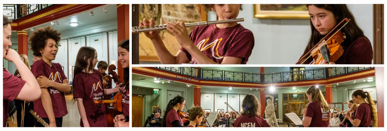 Minster Minstrels musicians rehearsing and performing together