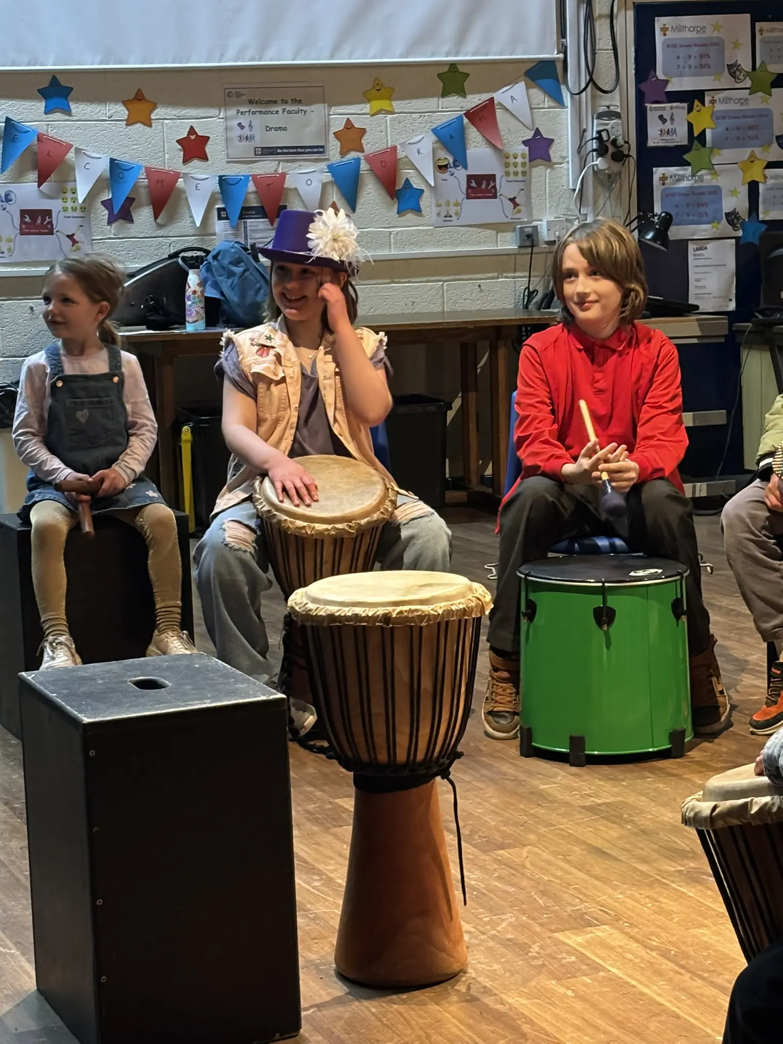 Children learning instruments together in a whole-class session