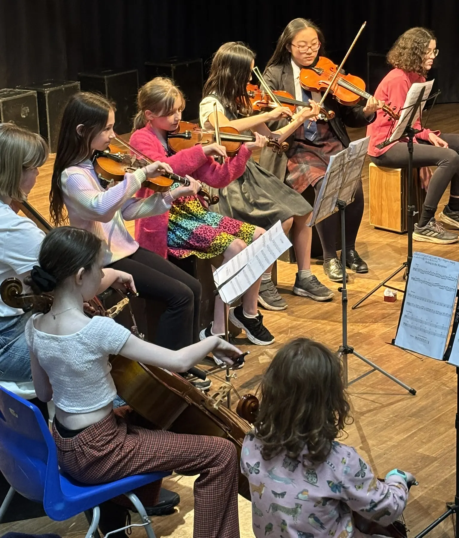Young musicians performing together at York Music Centre